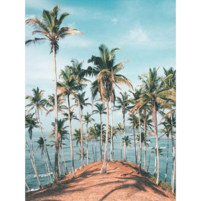 New 5D DIY Diamond Painting Sea View Diamond Embroidery Sandy Beach Cross Stitch Full Round Drill Home Decor Manual Gift