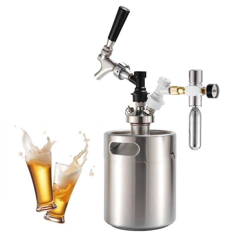 Home Brewery Beer Carbonation & Dispenser Combine Kit,Premium 0-60PSI Mini Co2 Regulator,Craft Beer Tap with Ball Lock Connector