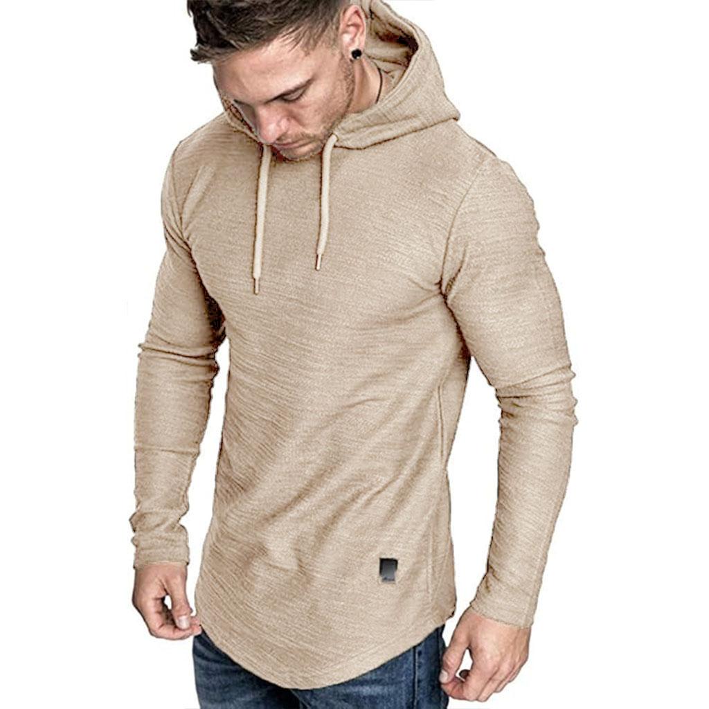 King Billion Spring Collection Men's Stylish Long Sleeve Hoodie - Curved Hem, Branded Tag & Drawstring Hood - Casual Streetwear Essential
