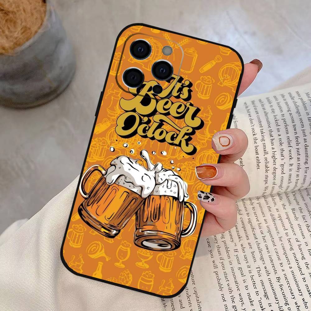 

Lnteresting Beer Printing Phone Case For iPhone 17,16,15,14,13,12,11 Plus,Pro Max,XS,Soft Silicone Black Cover iPhone11ProMax