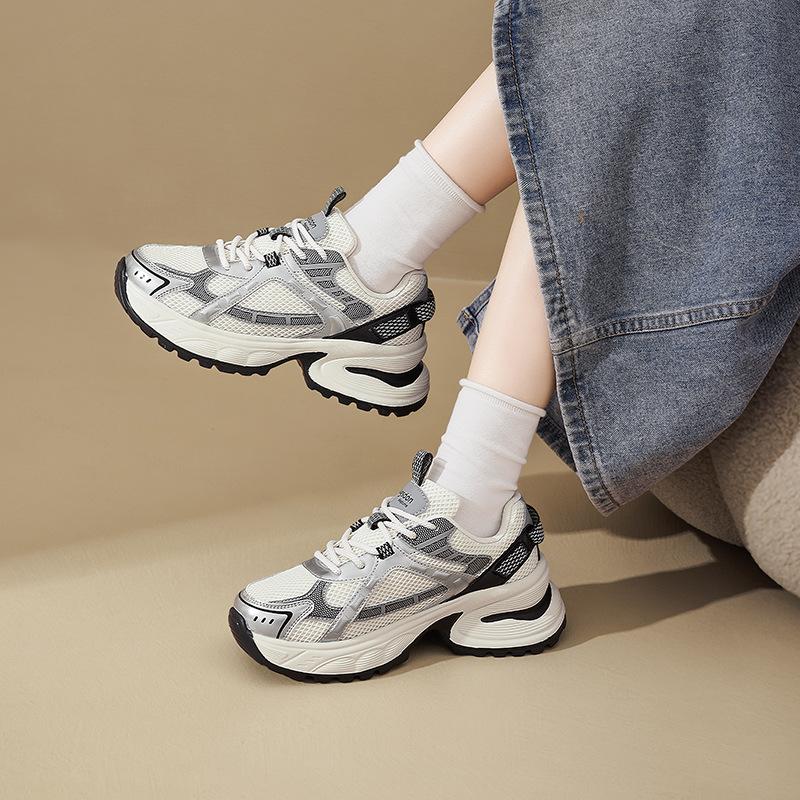Augustine silver dad shoes women's 2025 new summer platform fried street casual sports shoes light running shoes