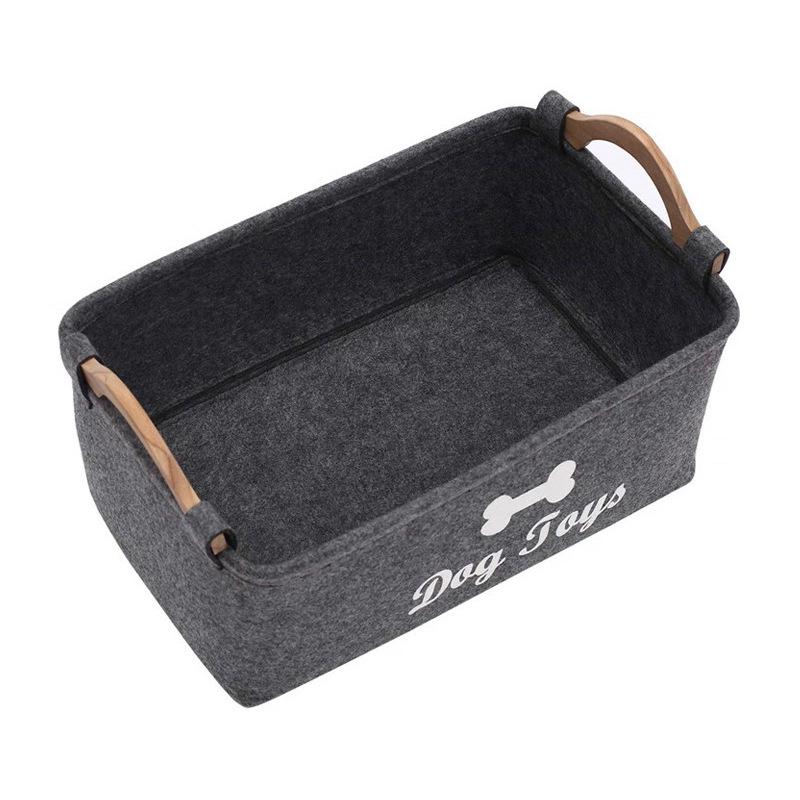 Felt Handheld Storage Basket - Japanese/Korean Style for Laundry & Desktop Organization.