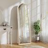 Floor Mirror, Full-Length Arched, Stone-Effect Frame, 50 x 160 cm, White