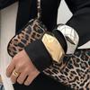 Exaggerated Metal Glossy Wide Bracelet Bracelet Fashion Knock Pattern Faceted Spring Buckle Bracelet