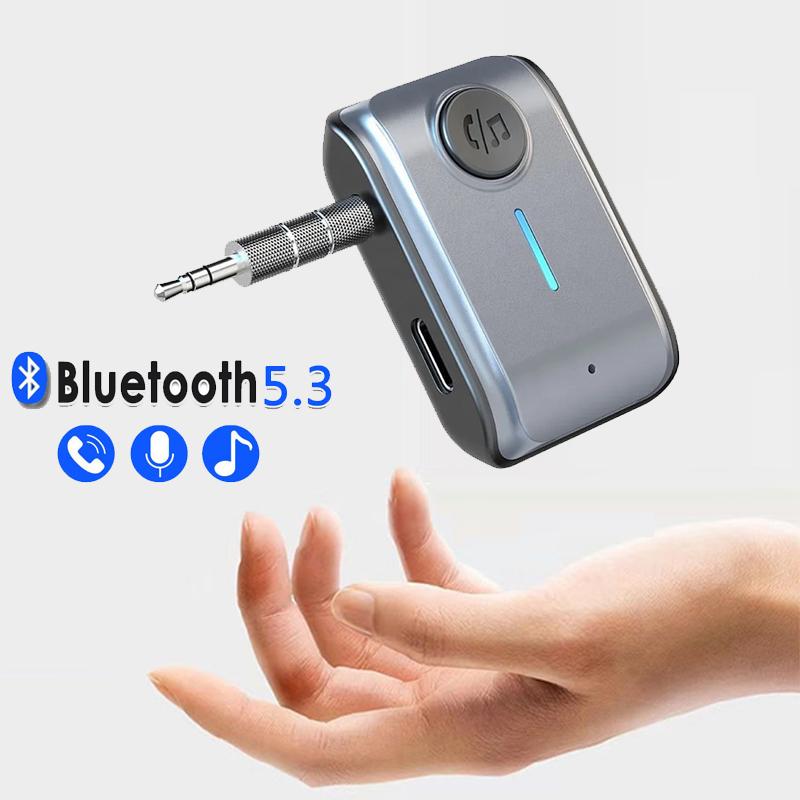Hands Free Bluetooth 5.0 Adapter Bluetooth 5.3 Car Receiver Adapter 3.5mm AUX Jacks for Car Speakers Audio Music Receiver
