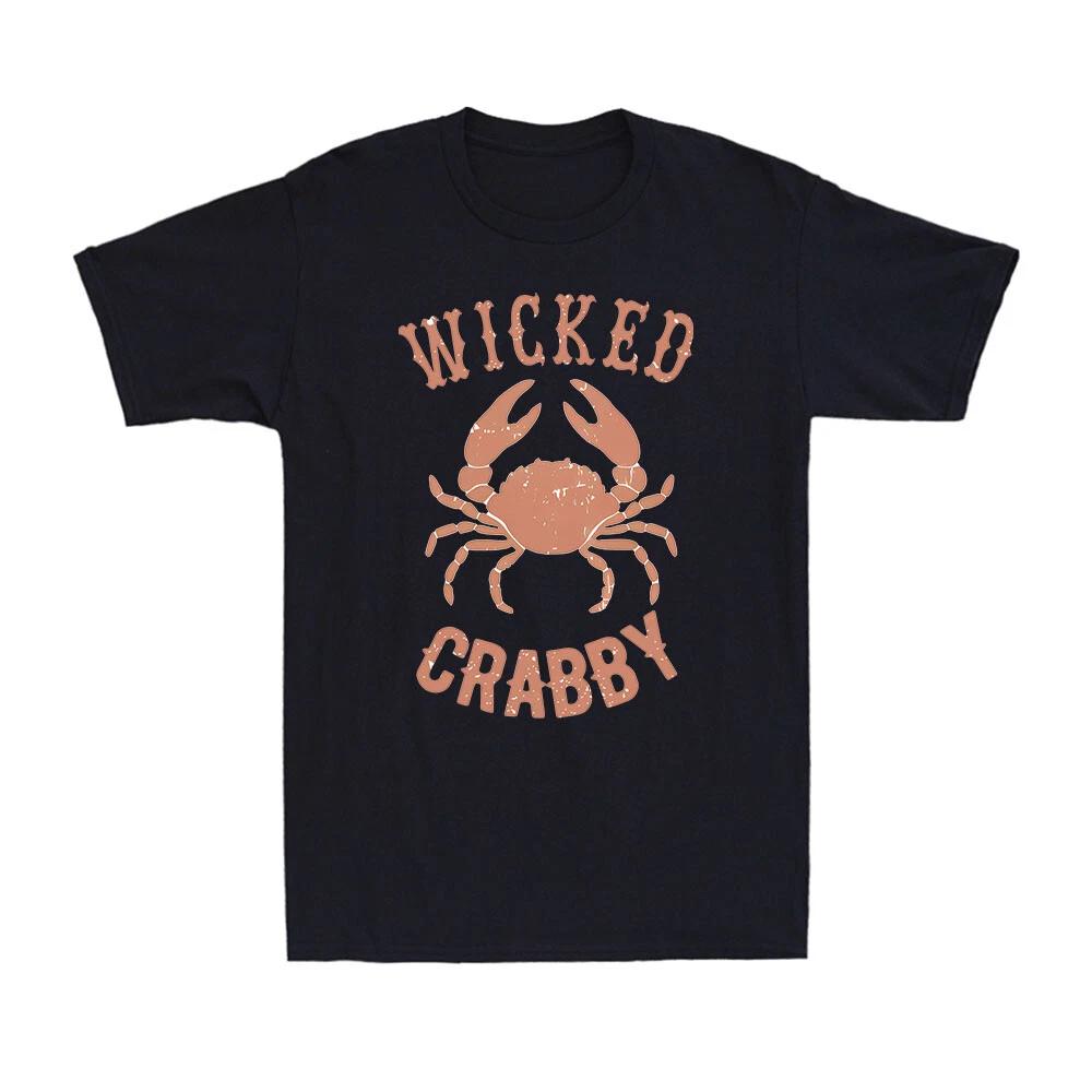 Funny Boston New England Seafood Wicked Crabby Novelty Men s Cotton T-Shirt S