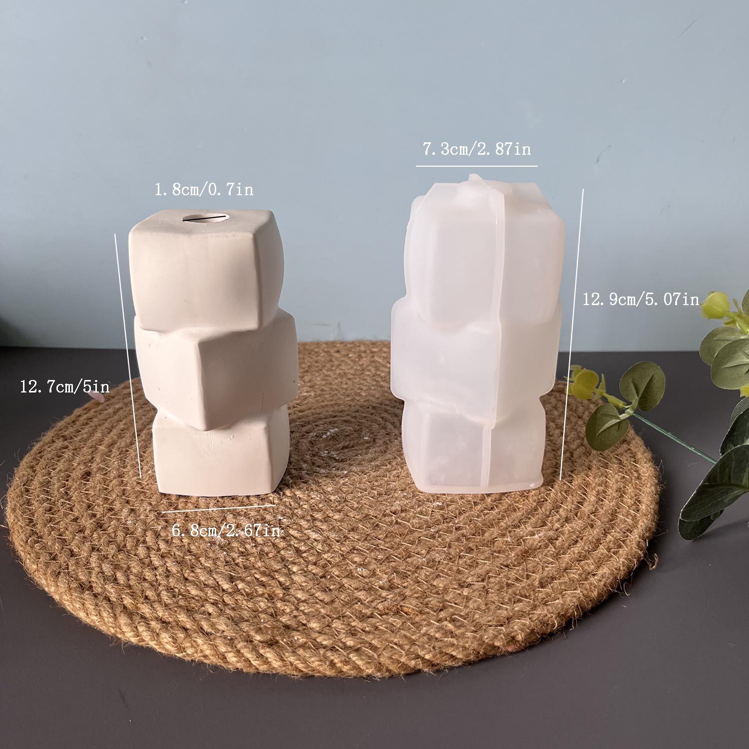 

Геометрическая квадратная ваза силиконовая форма ваза искусство гипсовая форма смола капля форма белый