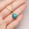 Light Luxury Turquoise 10Mm Round Pendant Literary Retro Lace Pure Planet Pendant
