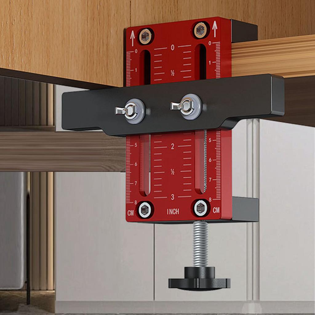 Cabinet Door Mounting Jig, with Support Arm&Clamp, Aluminum Alloy Body Tool for Installing Cabinets with Face Frame or Frameless