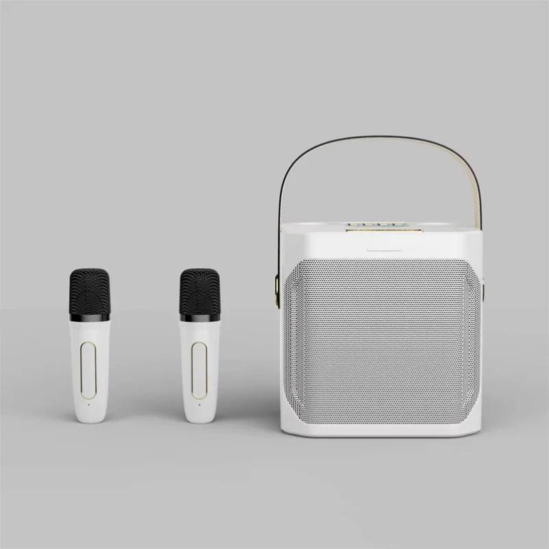 Bluetooth Speaker High Power Karaoke with Dual Microphone Boombox Portable 360 Stereo Surround Waterproof Wireless Subwoofer