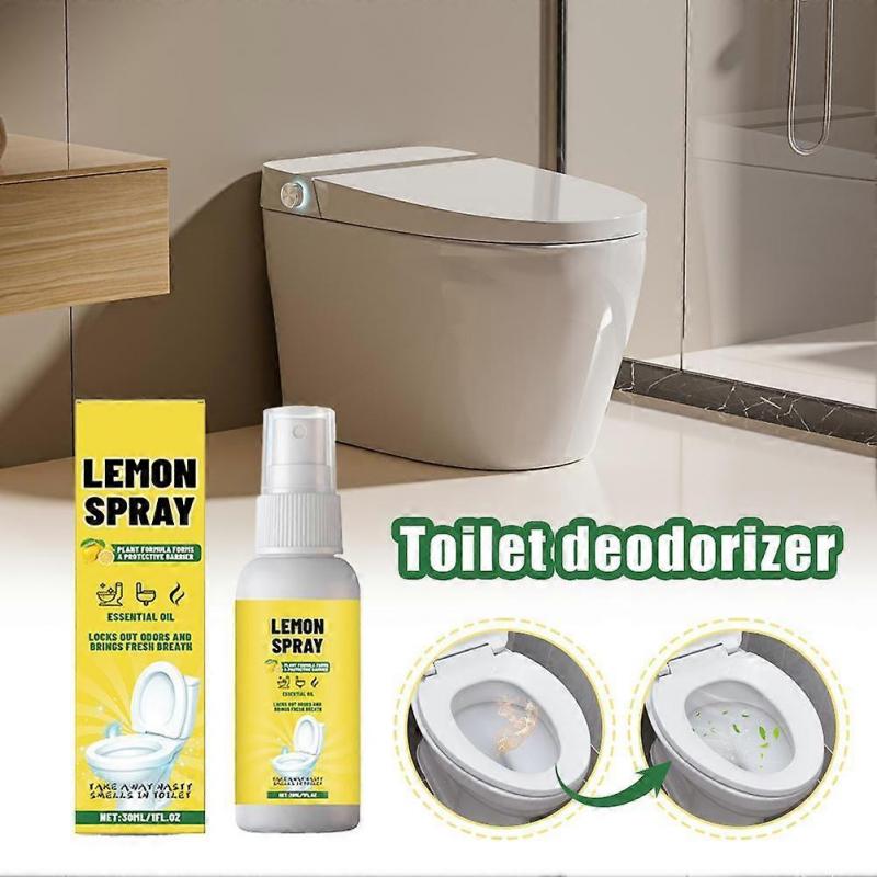 Lemon Toilet Deodorizer Spray 30ml Odor Eliminator With Silver Chloride Fresh Scent Anytime Anywhere