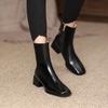 New Ankle Boots for Women Casual Zipper Square Heels Fashion Grey/Black/Brown Short Booties Autumn Winter 2025 Ladies Shoes