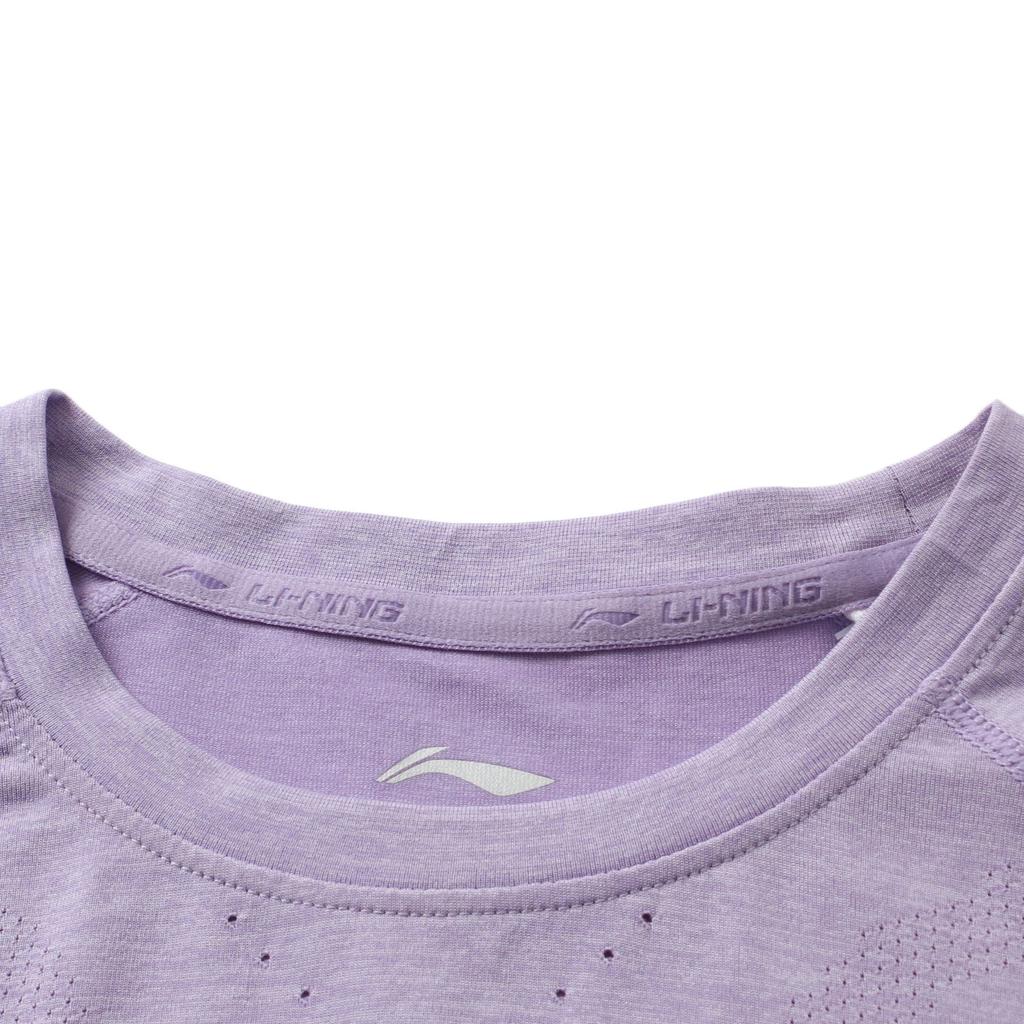Li Ning Training Series Casual Round Neck Short Sleeve T-Shirt Women Tops Lavender ATSR366-3