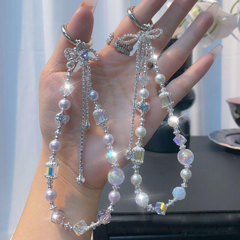 Heart Mobile Phone Lanyard Anti-lost Girls Phone Pendant Cute Bowknot Phone Chain  Female Lady Girl