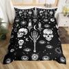 Eyes Comforter Cover Bohemian Hippie Water-Drop Duvet Cover Boho Eyes Nazar Amulet Bedding Set Mysterious Blue Eyes Quilt Cover