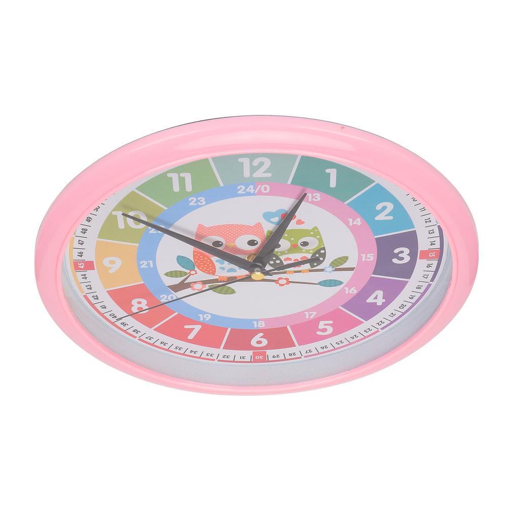 Wall Clock Plastic Cartoon Colorful Quartz Time Learning Hanging Clock for Kid S Bedroom Classroom