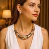 Set Collana e Orecchini Retro Oro Lega di Zinco - Accessori da Donna