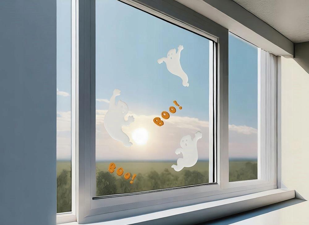 Gel Decoration Window Stickers Ghost Ghouls Boo Halloween Party