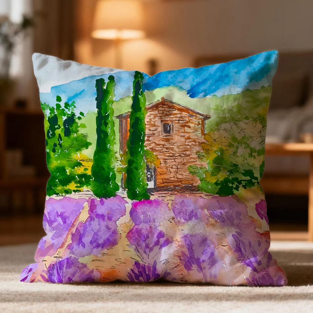 

Popular Farm Cushion Cover Soft Washable Pillow Case Multi-Scene for Couch Bed Travel Office Use 30cmx30cm