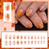 24x Maple Leaf Artificial Nail Full Cover Stick On Nail Short False Nail Fall Press On Nail Thanksgiving Nail