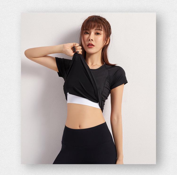 Women's Quick-Dry Mesh Yoga T-Shirt - Slimming, Breathable Summer Fitness Wear