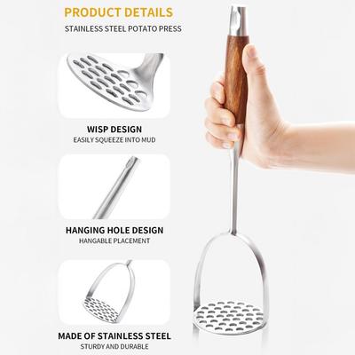 Potato Masher Stainless Steel Sweet Potato Masher Heavy Duty Stainless Steel Potato Masher for Avocado Tomato Fruit for Cooking