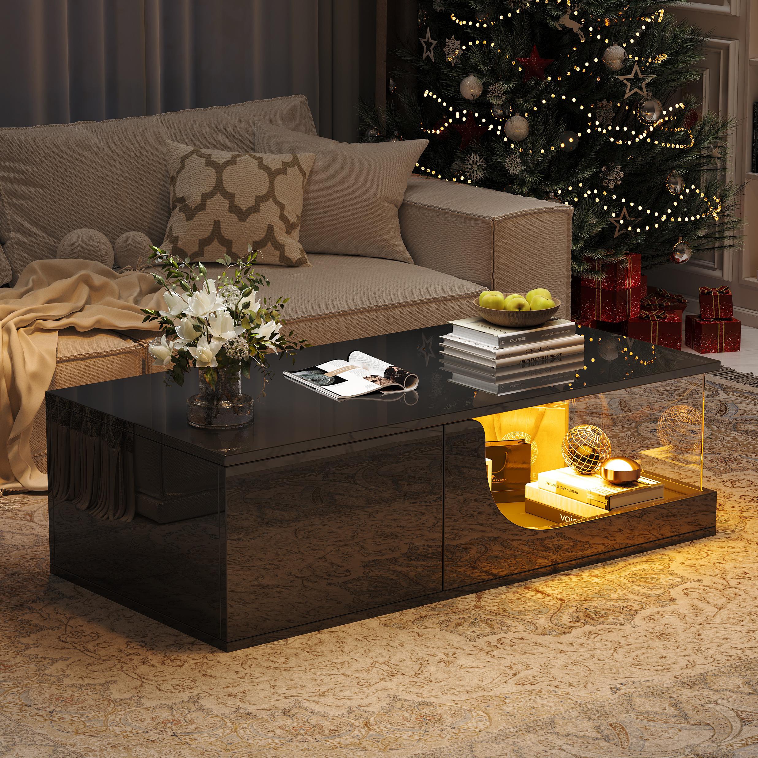 100*50*30cm Coffee Table with 2 Drawers