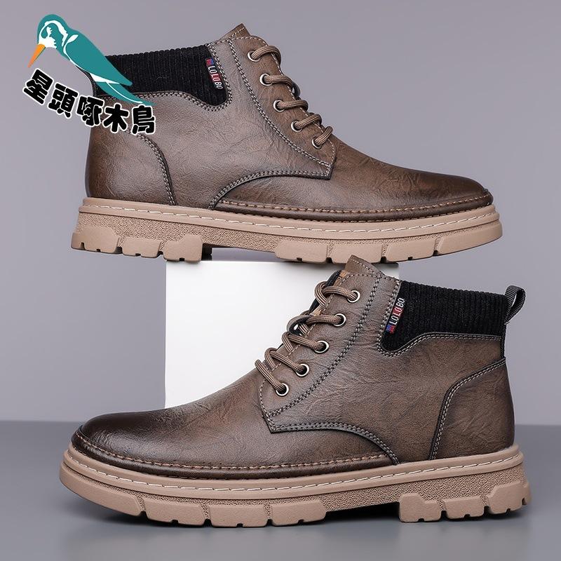 

Зимние ботинки Мартин мужские из натуральной кожи 2025 новые ботинки-инструменты ретро американские британские кожаные туфли 44