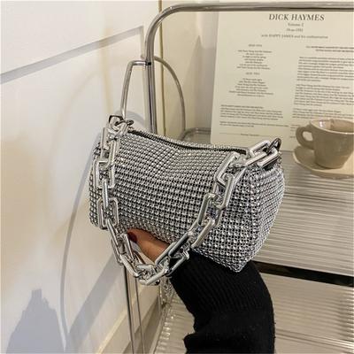 Trendy Spring Summer Women's Bag - Personalized Colorful Diamond Chain Shoulder Crossbody Bag