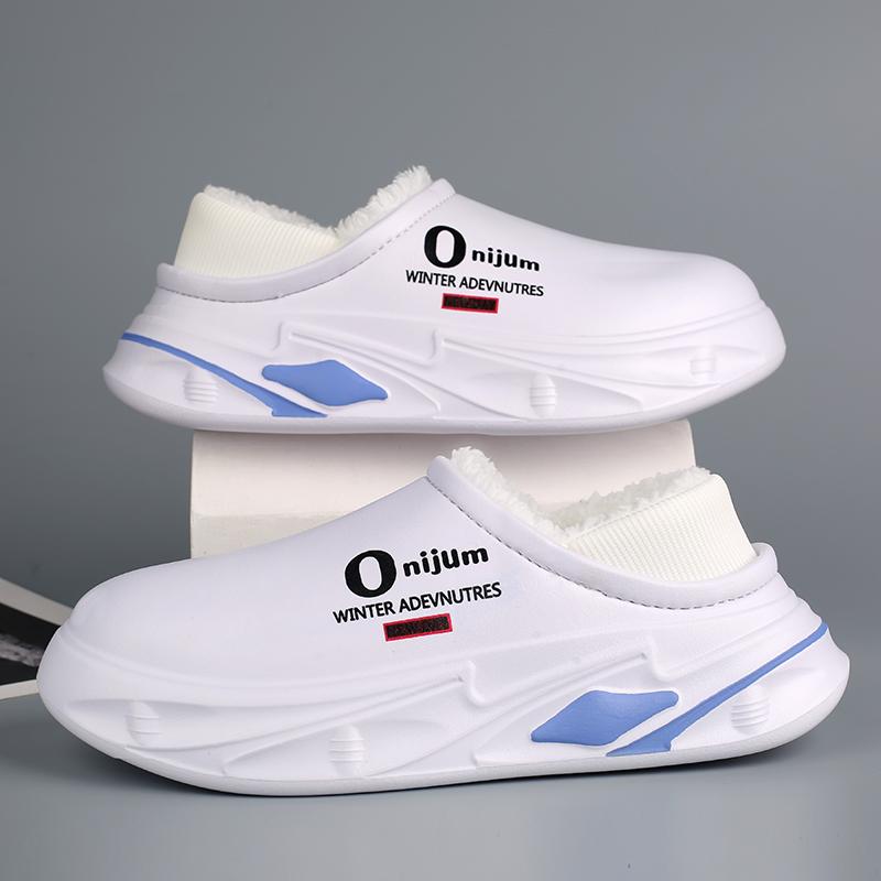 Winter Men's Warm Slippers Cotton Slippers Wrap Heels Outdoor Indoor Warm Shoes Men Home Bedroom Plush Warm Slippers 38-45