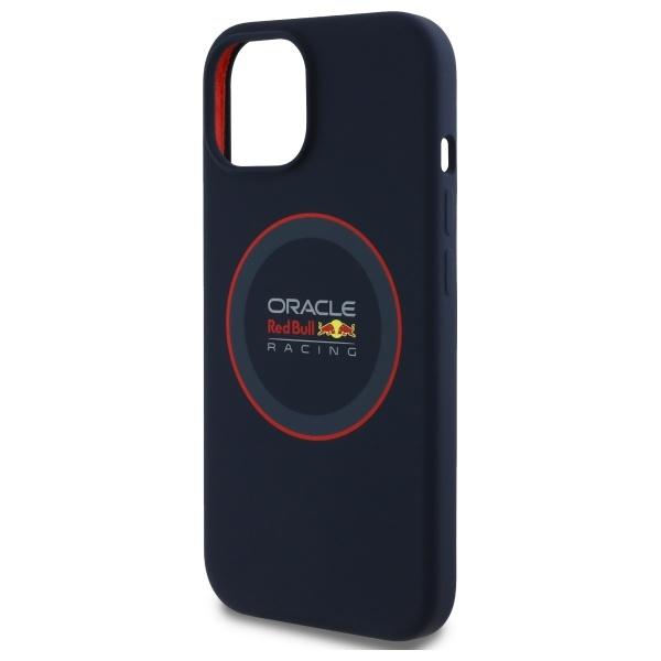 Red Bull Rbhmp15S24Siilvr Iphone 15 6.1 Hardcase Granatowy/Navy Silicone Red Ring Magsafe