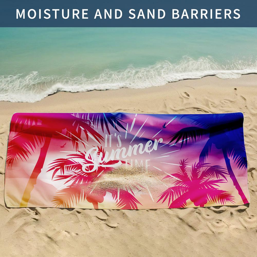Schnelltrocknendes Sporthandtuch mit Sonnenschutz-Strandtuchmuster Seaside Reise-Strandtuch absorbiert Wasser