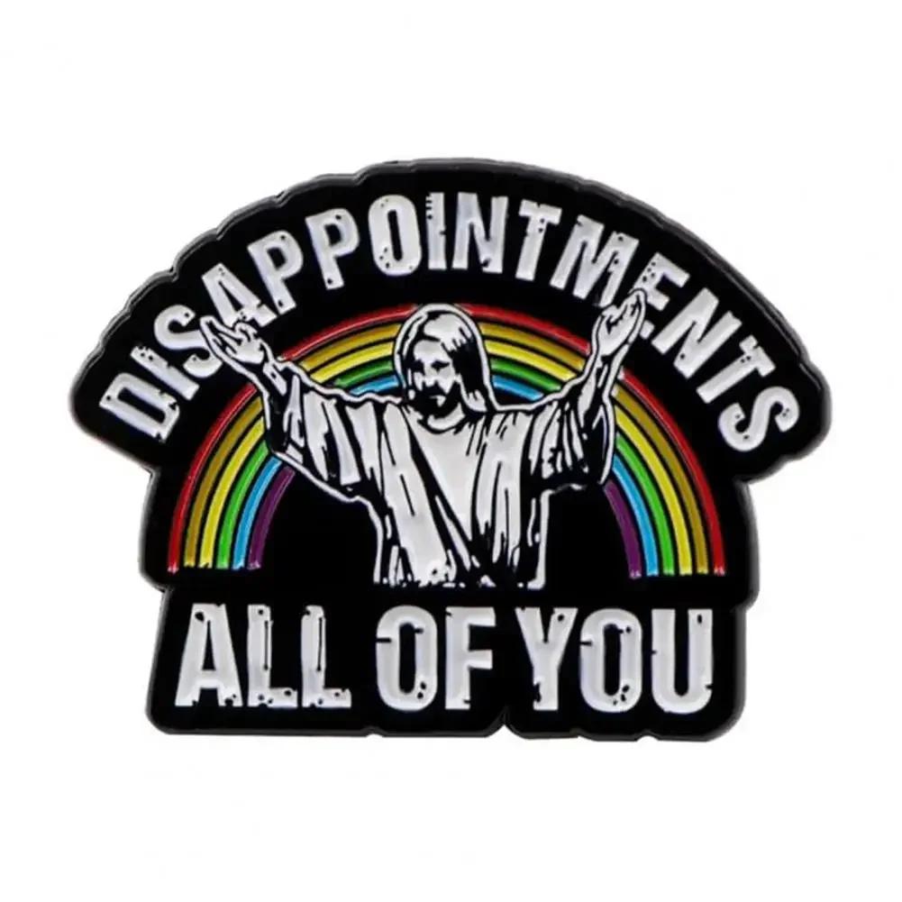Fashionable Jesus Pin Humorous Expression Jewelry Humorous Jesus Enamel Brooch Pins for Jackets Bags Retro Multi for Women