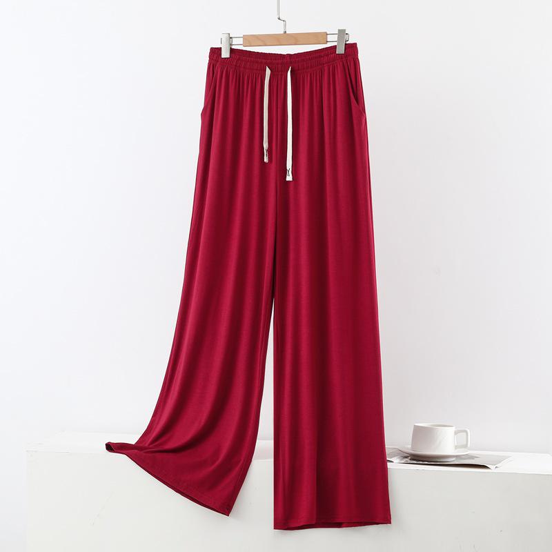 

Women s Plus Size Wide-Leg Modal Pants, Elastic Waist with Drawstring, Pockets, Casual Outdoor & Mosquito Repellent Medium