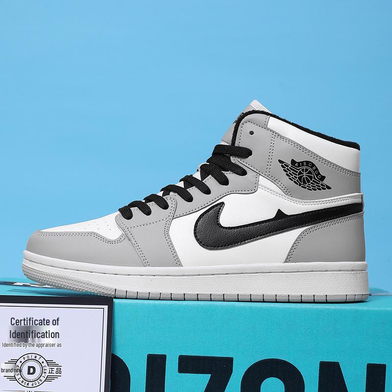 Fleece-Lined AJ Men's and Women's High-Top Sneakers, Dunk & Air Force One Sports Basketball Shoes