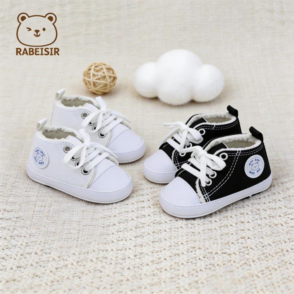 Soft Sole Baby Canvas Shoes - Non-slip, Breathable, Warm Velvet Lined for Autumn & Winter
