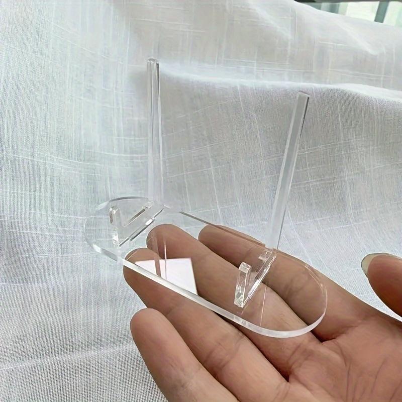 PGY 12pcs Card Frame Base Display Stand Card Holder Storage Rack Clear Acrylic Desktop Card Sleeve Badges Display Storage Racks