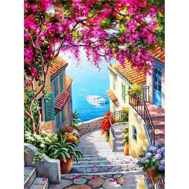 5D DIY Diamond Painting Landscape Full Square/Round Drill Beautiful Scenery Diamond Embroidery Cross Stitch Kits Home Decor Gift