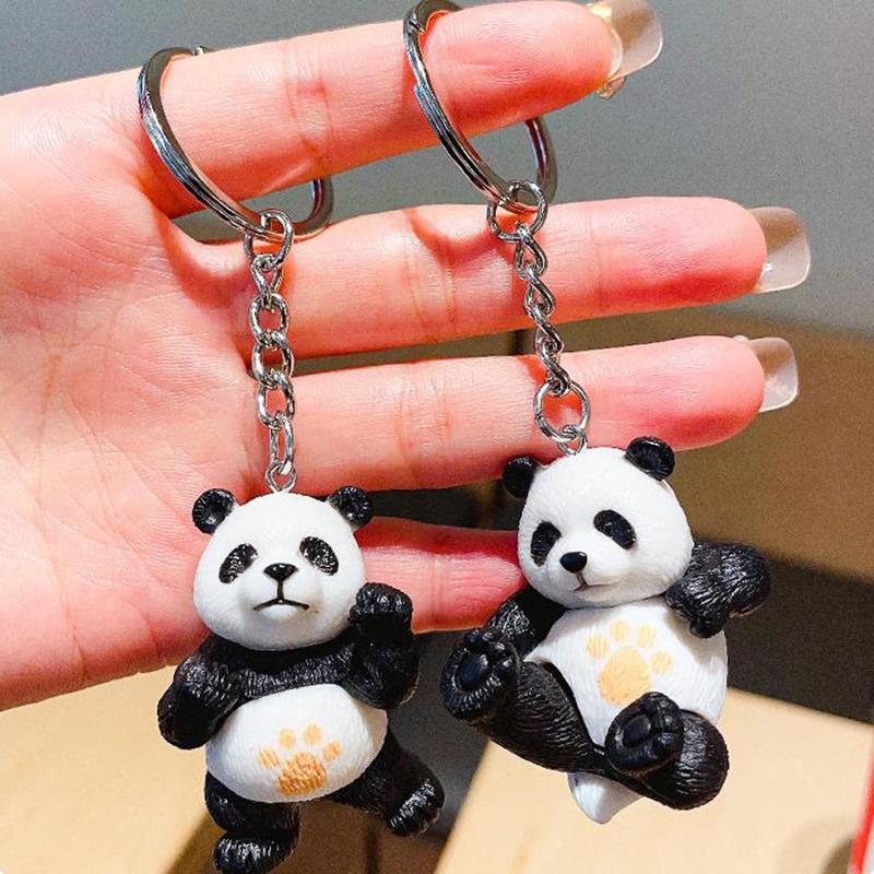 Kreslená Panda Přívěsek na Klíče Roztomilý Přívěsek Panda Kroužek na Klíče Vynikající Všestranné Doplňky pro Dekoraci Batohu Dárky