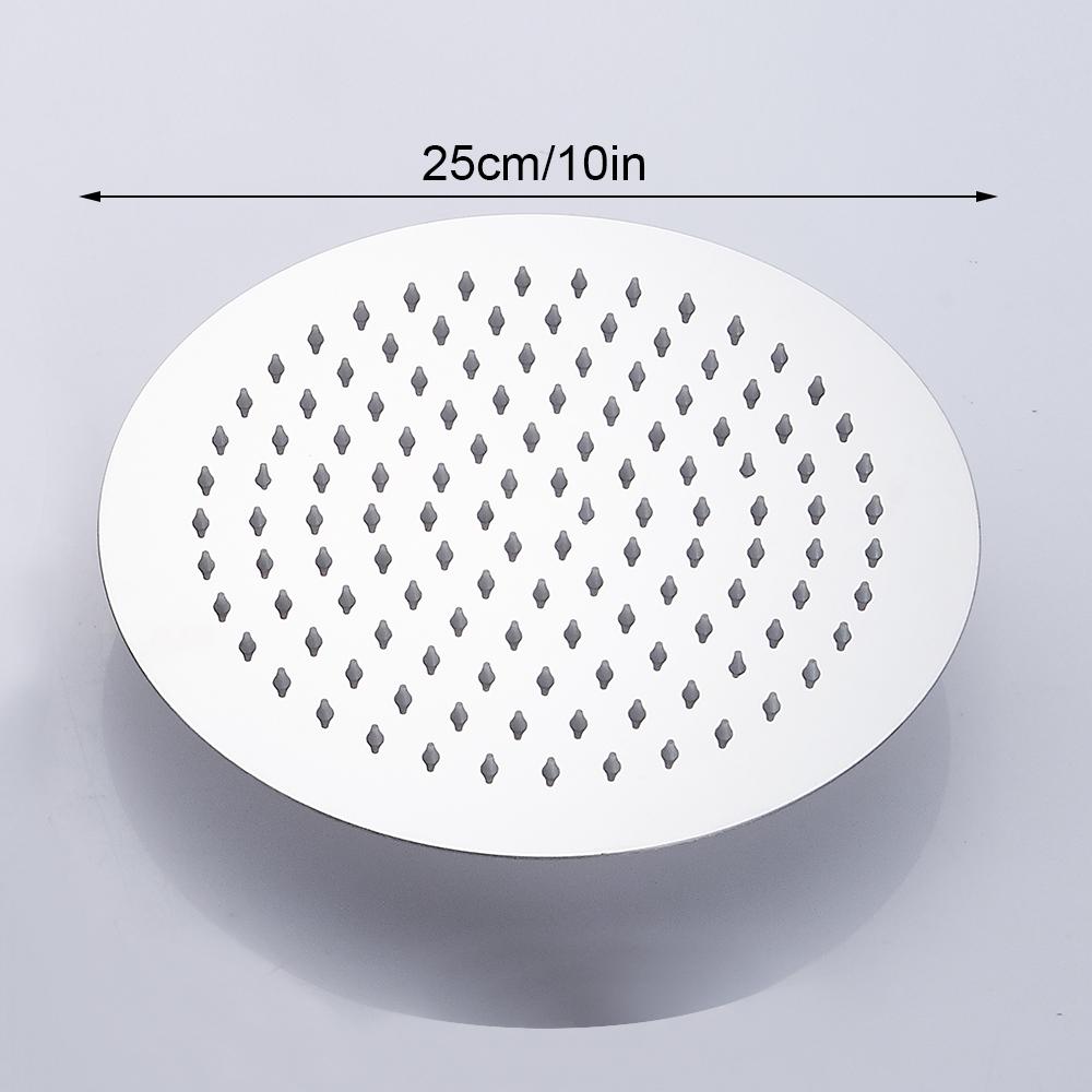 Stainless Steel Ultra-thin Shower Head with Awning 12/10/8 Inch Rain Shower Head Chrome-plated Round and Square Shower Awning