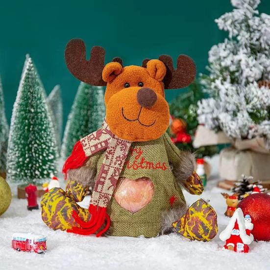 Christmas Gift Bags Zipper Design Reusable Fabric Gift Bags for Gifts Candy Fruits 3D