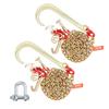 J Hook Chain, 2PCS 5/16" X 6' G80 15" Long Shank J Hook Tow Chain with RTJ Cluster Hook & Grab Hook, 5400 Lbs Working Load