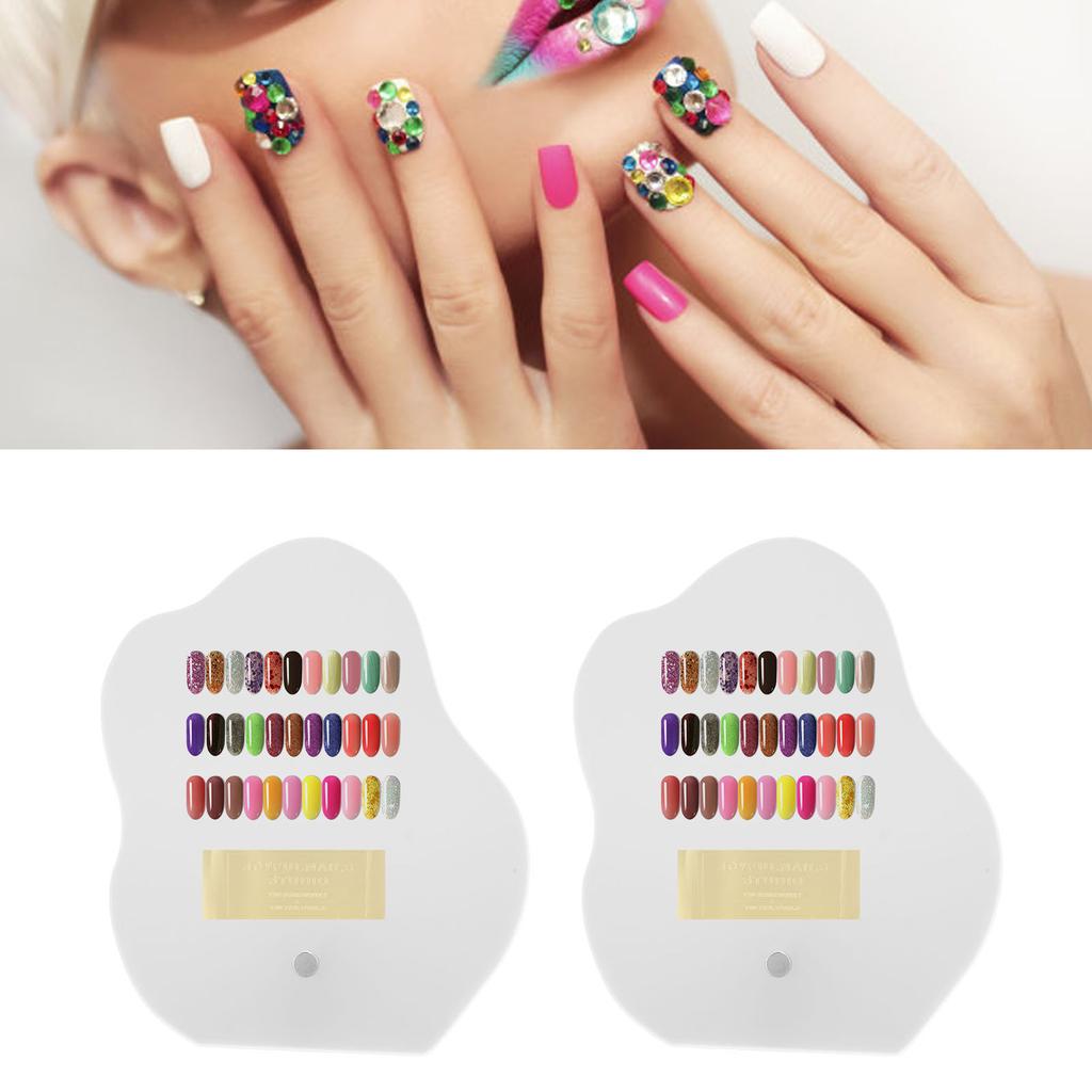 2pcs Acrylic Nail Tip Display Board Home Nail Salon Nail Art Showing Holder Rack for Artist Novice