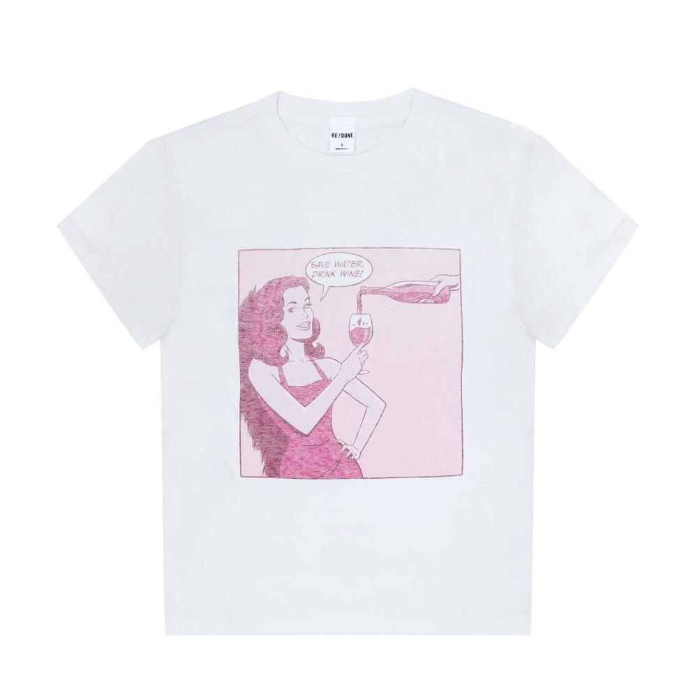 Re Done Women Classic Drink Wine ShorT Sleeve T shirT gT376 024-02WCGT376 (S)
