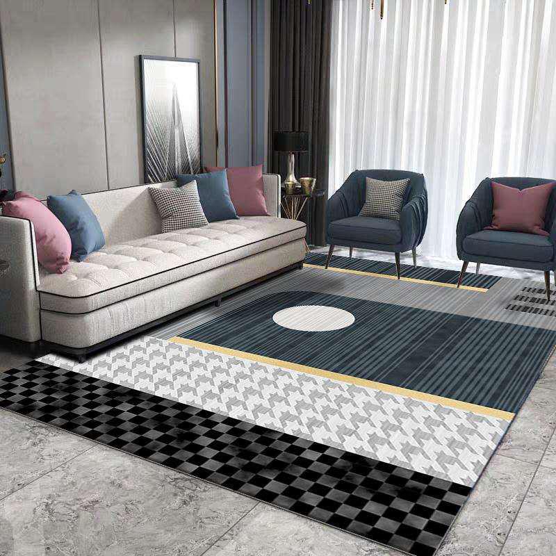 Nordic Geometric Light Luxury Rug for Bedroom, Bay Window, Living Room, and Sofa