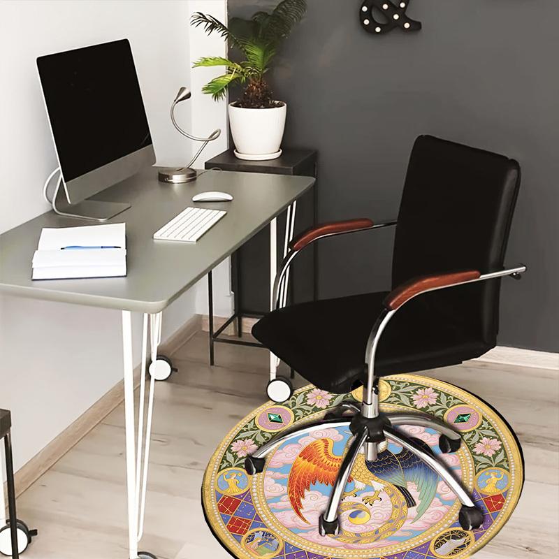 

1pc Carpet Chair Mats Owl Symbolism Artwork Perfect for Decorating Chairs, Polyester Carpet, for Living Room.YDT673 80cm by 80cm