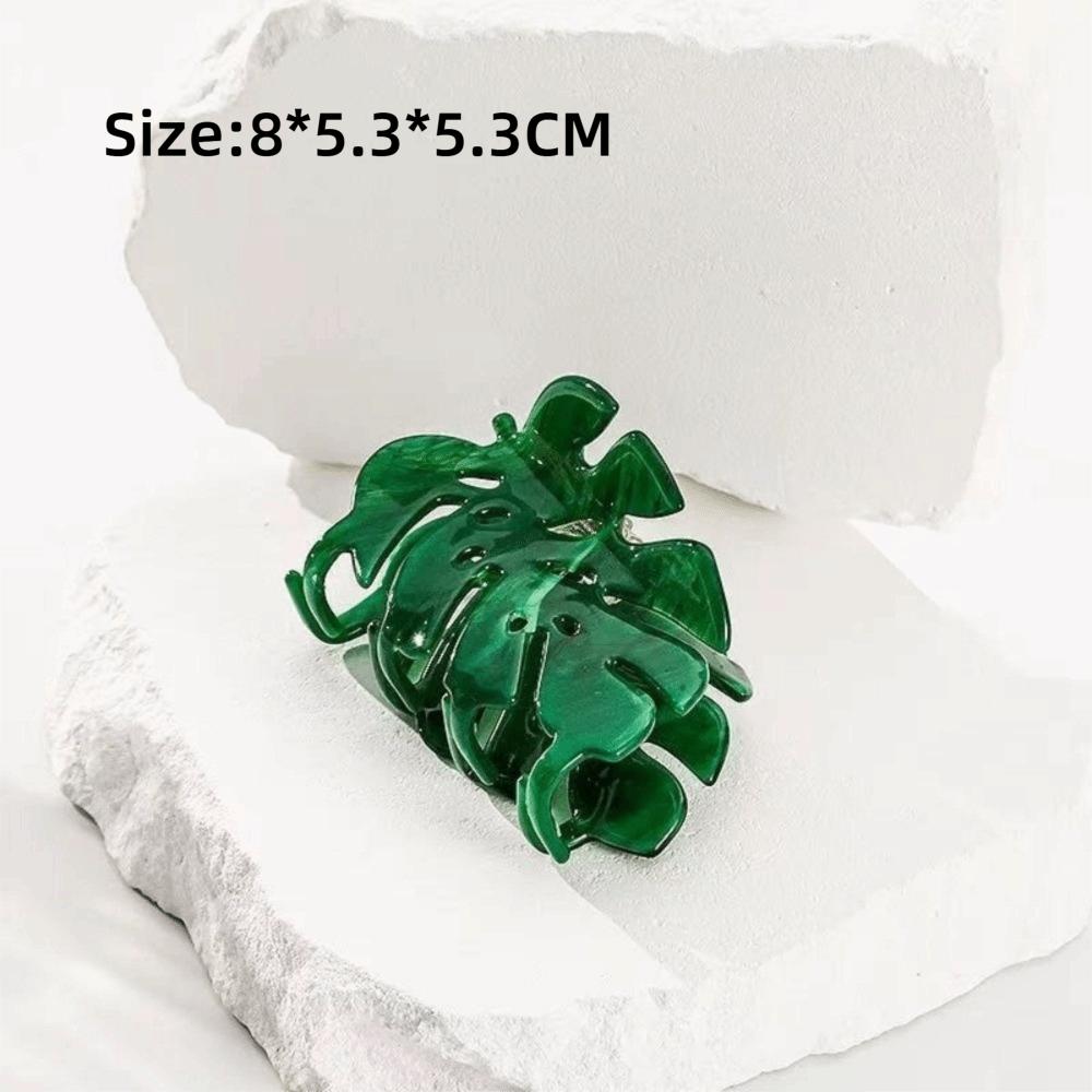 Leaf Style Shark Grab Clip Simple Design Leaf Style Clip Cute New Texture Clip  Hair Accessory