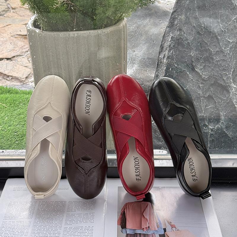 Fashion Round Toe Slip-on Mary Jane Shoes 25 New Summer Versatile Single Shoes for Women