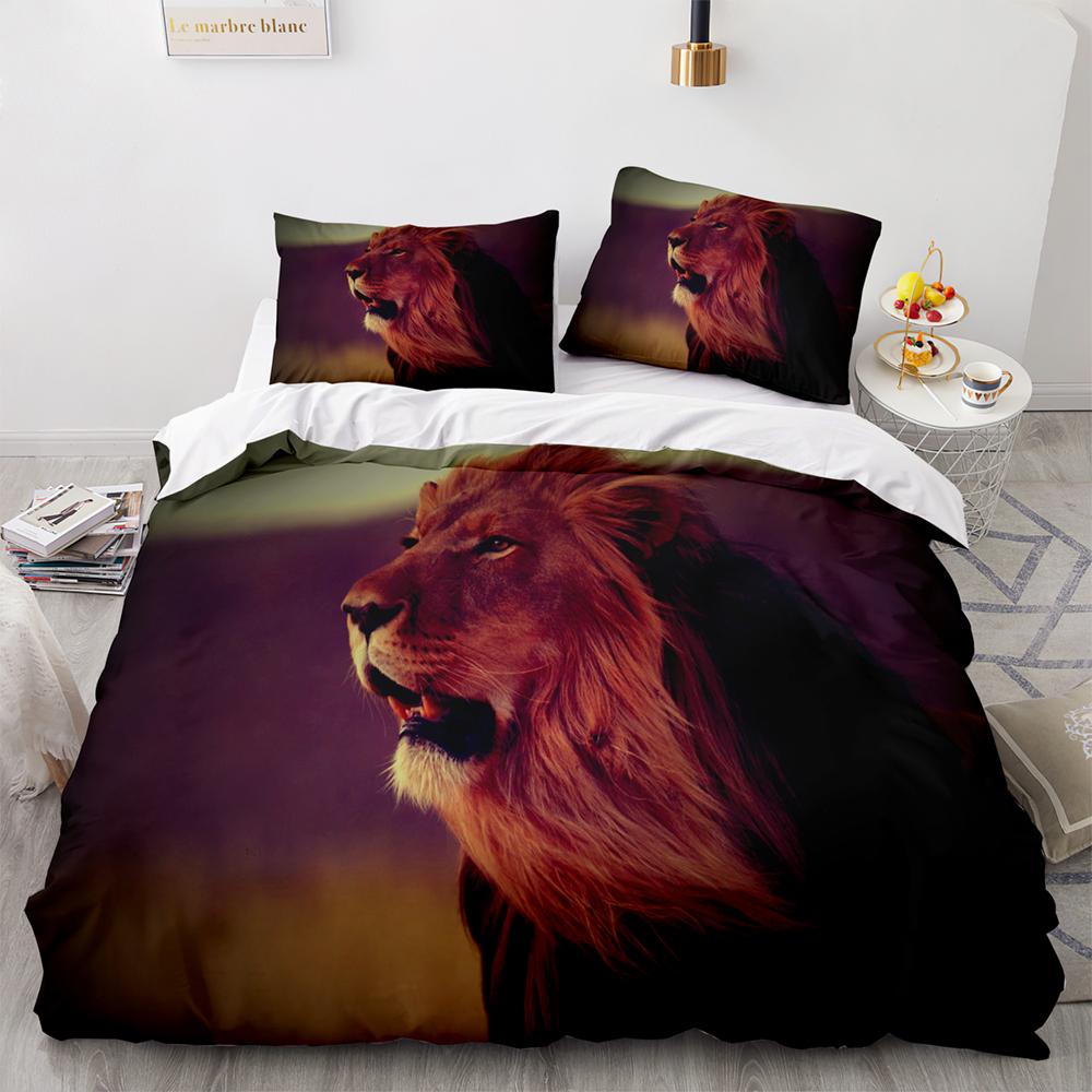 Beast Lion Bedding Set Single Twin Full Queen King Size Animal Bed Set Aldult Kid Bedroom Duvetcover Sets 3D Print 030