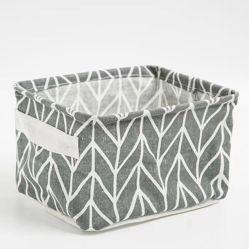 Fabric Cotton Linen Storage Small Square Box Desktop Debris Storage Basket Storage and Sorting Portable Storage Basket Storage Basket